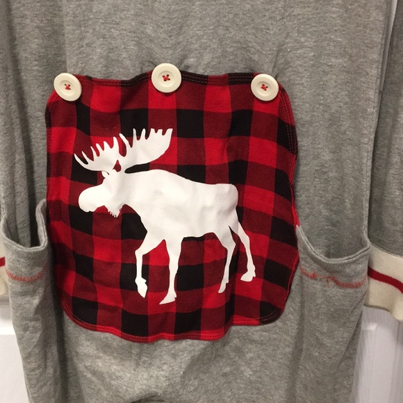 Grey moose onesie pj - Picture 3 of 6